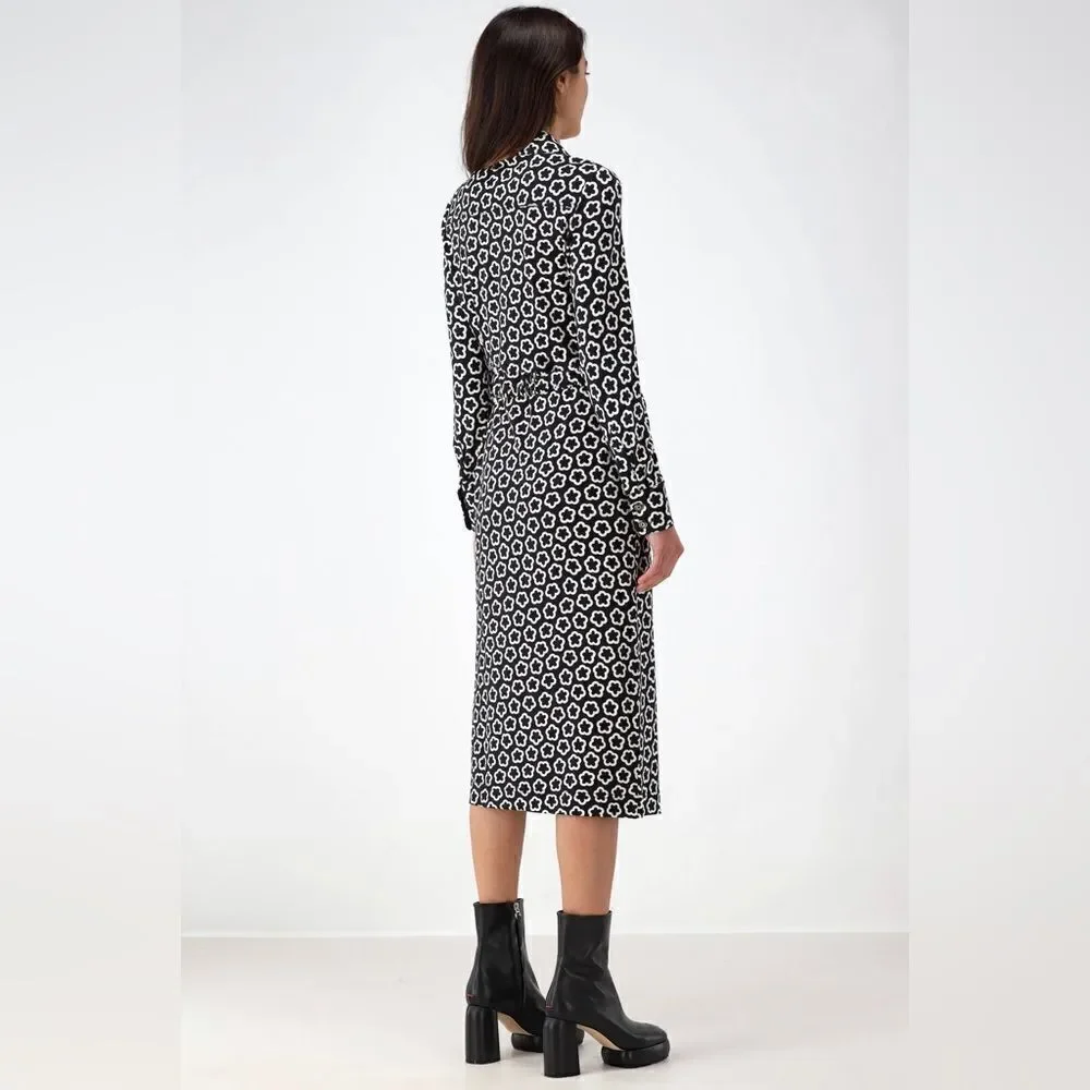 Tory Burch floral-print midi shirtdress size 12